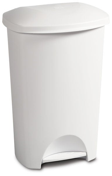 11 gal. Rectangle Step Can White