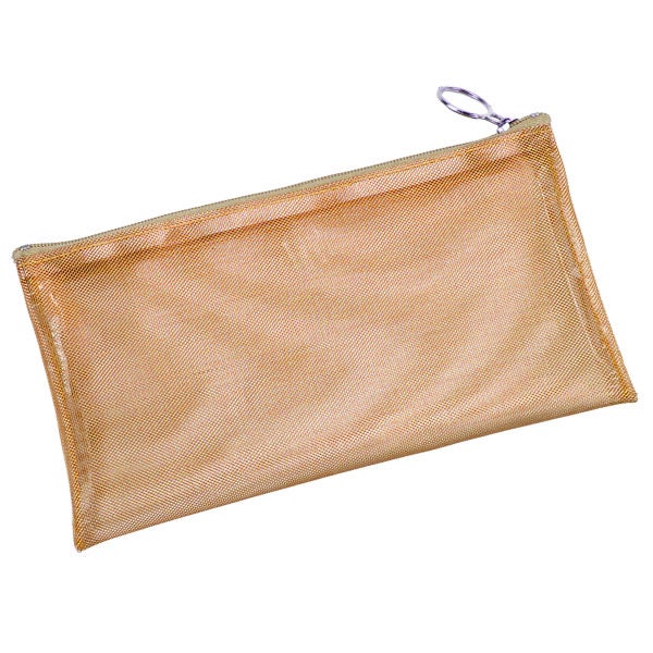 Small Metallic Micro Mesh Pouch Orange