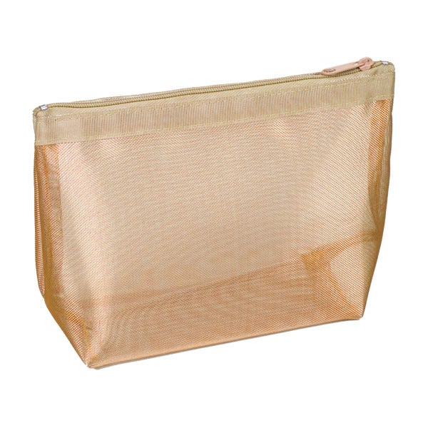 Large Metallic Micro Mesh Pouch Orange
