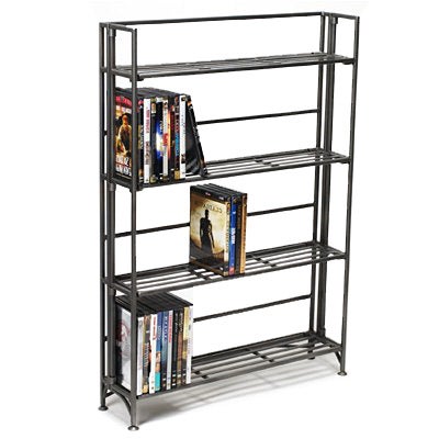4-Shelf Iron Folding Media Rack