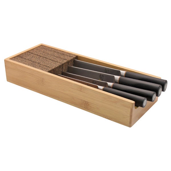 knifedock small bamboo in drawer knife dock