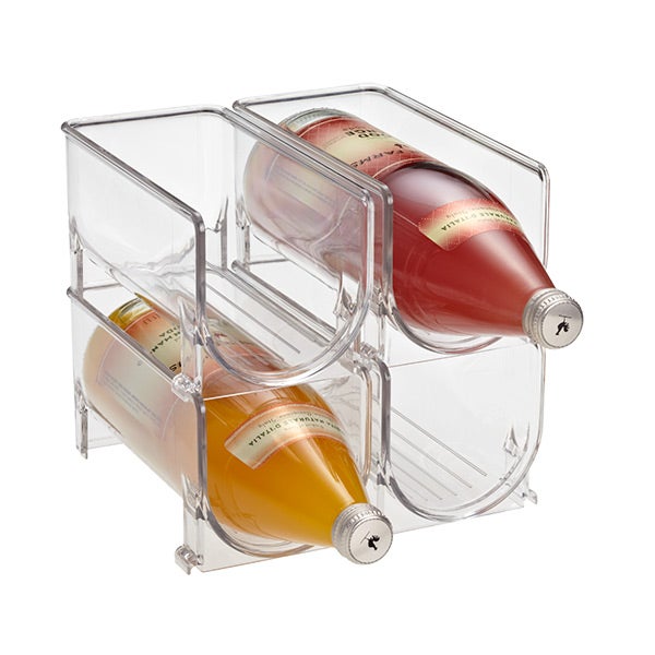 wine fridge with glass holder