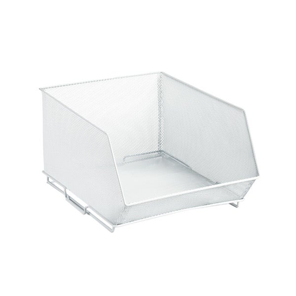 White Mesh Stacking Bins The Container Store
