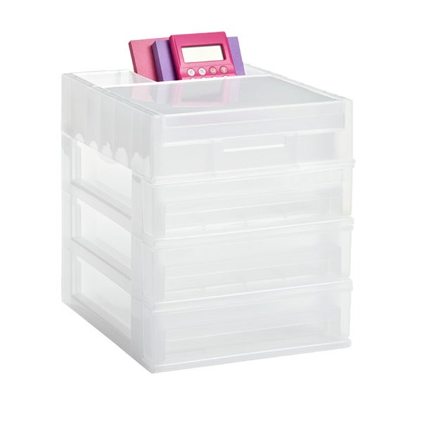 3-Drawer Desktop Organizer Clear