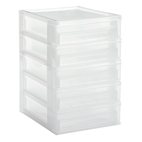 5-Drawer Desktop Organizer Clear