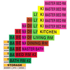Color-Coded Apartment Moving Labels Pkg/60