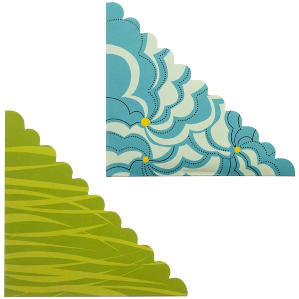 Page Pockets Blue/Green Pkg/4