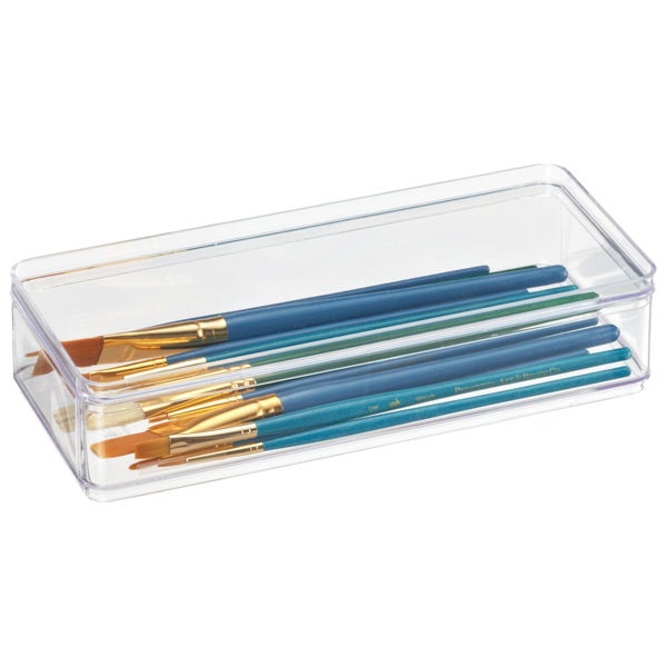 Shallow Narrow Stackable Rectangle Clear