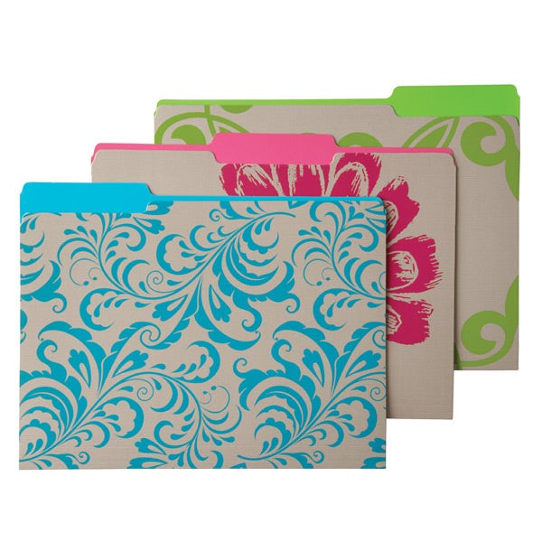 Letter-Size Interior File Folders Terrace Pkg/6