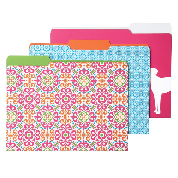 Letter-Size Interior File Folders Parker Pkg/6