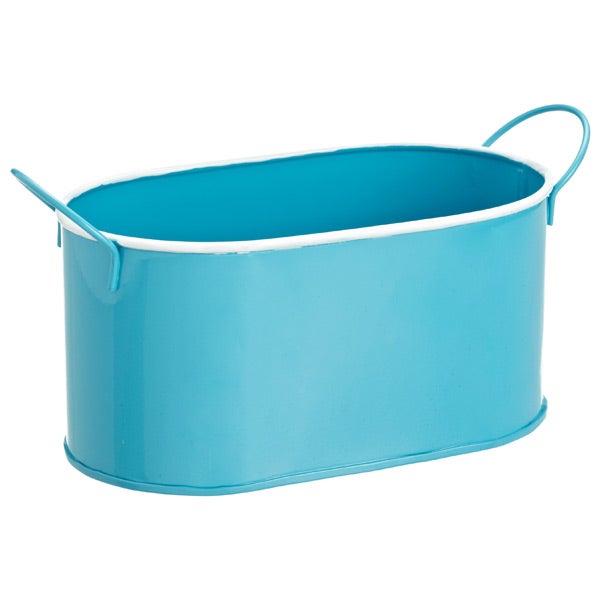 Oval Metal Bin Blue