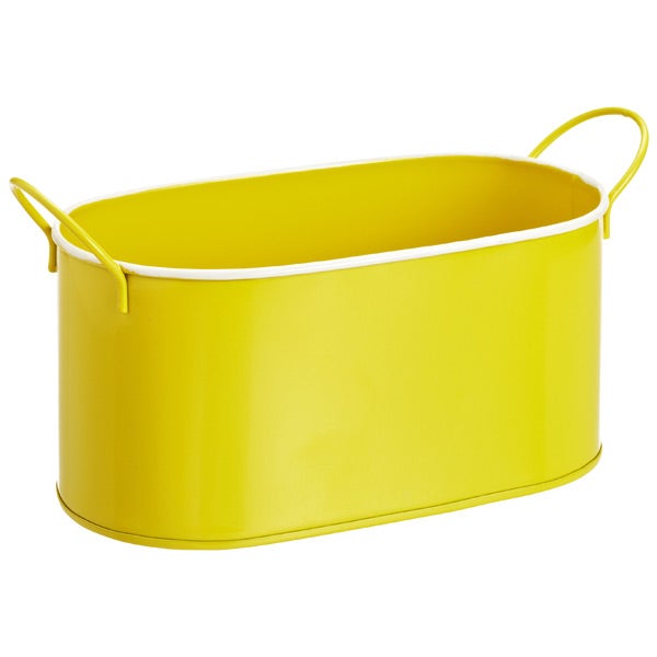Oval Metal Bin Yellow
