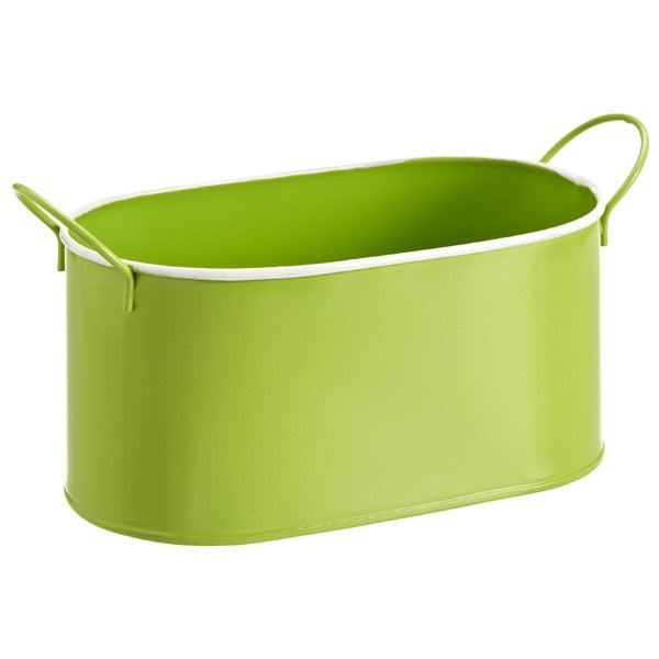 Oval Metal Bin Green