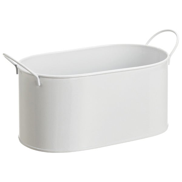 Oval Metal Bin White