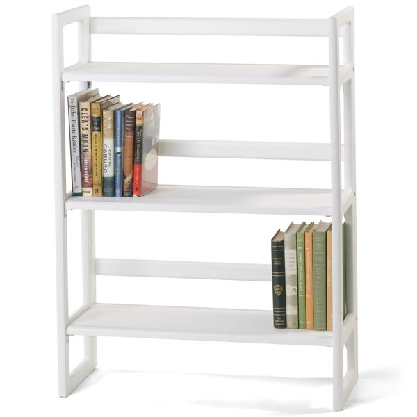 Oak Stackable Folding Bookshelf White