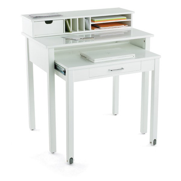 Oak Roll-Out Desk White