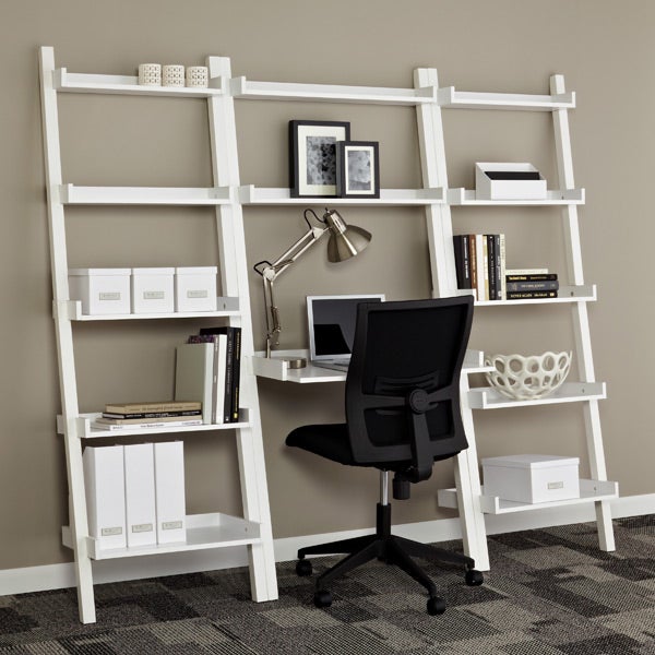 28 Leaning Bookcase Desk Sawyer White Leaning Desk With Two