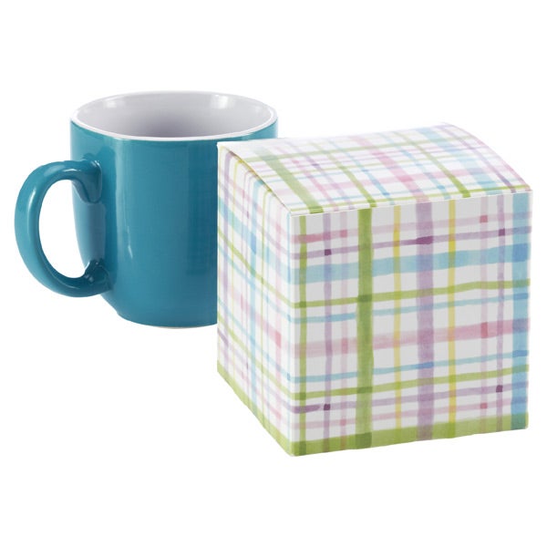 Cube Gift Box Watercolor Plaid