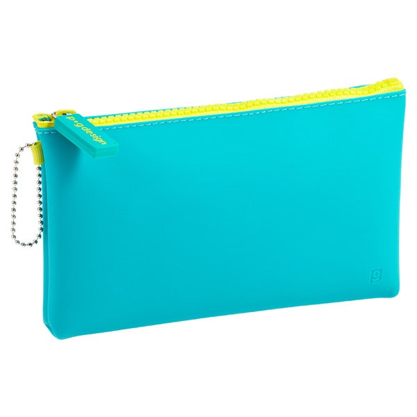 Silicone Zippered Pouch Turquoise