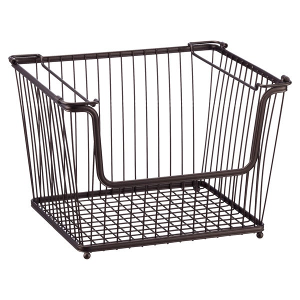 Large York Open Stack Basket Bronze