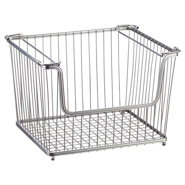 Large York Open Stack Basket Silver