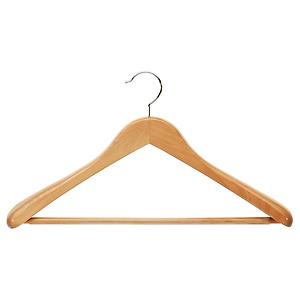 Superior Oversized Coat  Hanger with Ribbed Bar Natural
