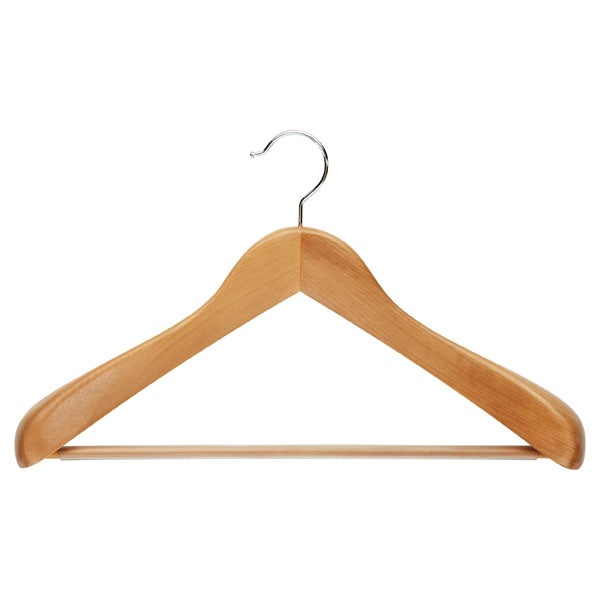 Superior Coat Hanger with Ribbed Bar Natural