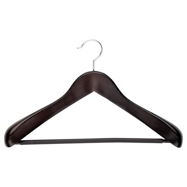 Superior Coat Hanger with Ribbed Bar Walnut