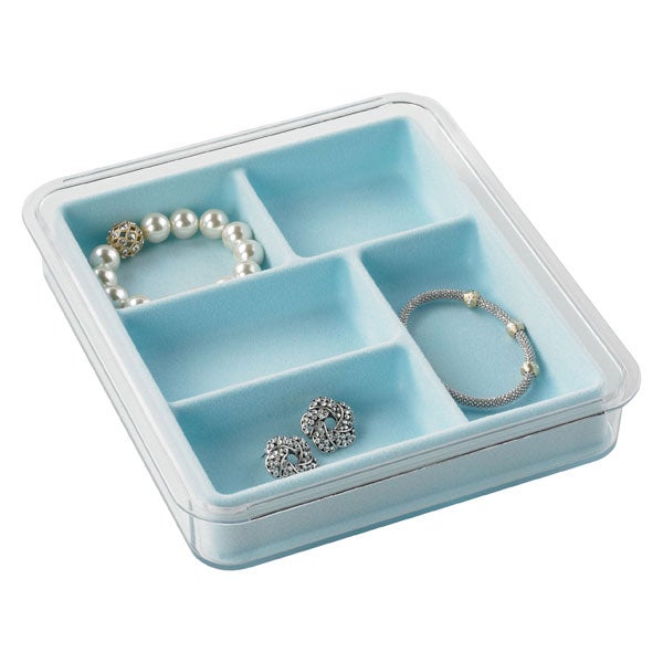 5-Section Stacking Tray Light Blue