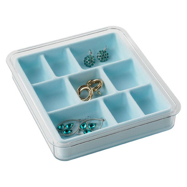 9-Section Stacking Tray Light Blue