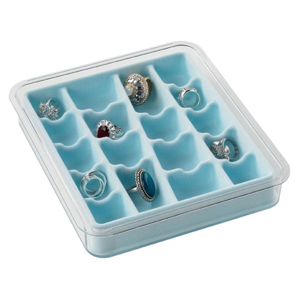 18-Section Stacking Tray Light Blue
