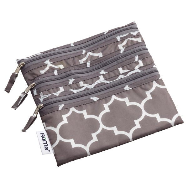 Baggie All Zippered Pouch Grey Slate Tiles