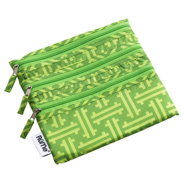 Baggie All Zippered Pouch Green Greek Key