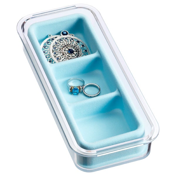 3-Section Mini Stacking Tray Light Blue