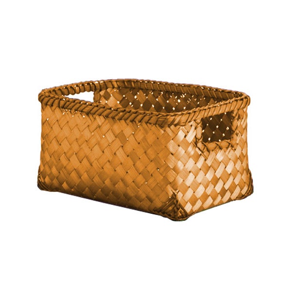 Small Weave Bin Orange