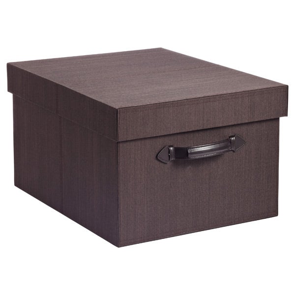 Espresso Fabric Parker Storage Boxes The Container Store