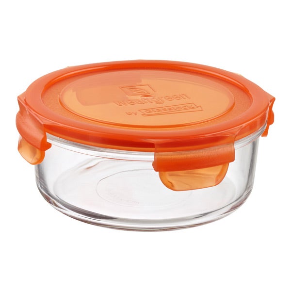 Glass Containers with Orange Lids The Container Store