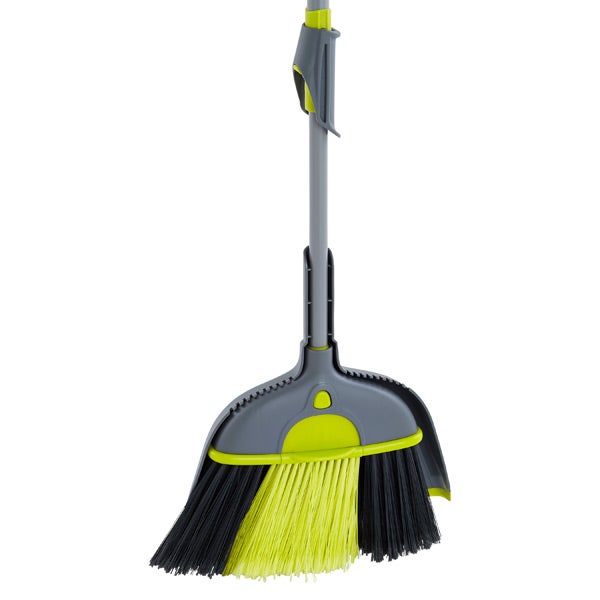 HeightAdjustable Broom with Dustpan by Casabella The Container Store