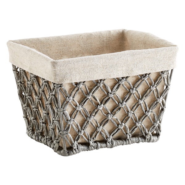 Grey Lattice Storage Bins The Container Store