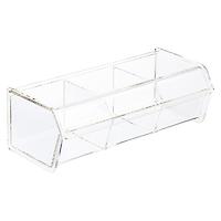 The Container Store Wide 3-Section Acrylic Hinged-Lid Box Clear