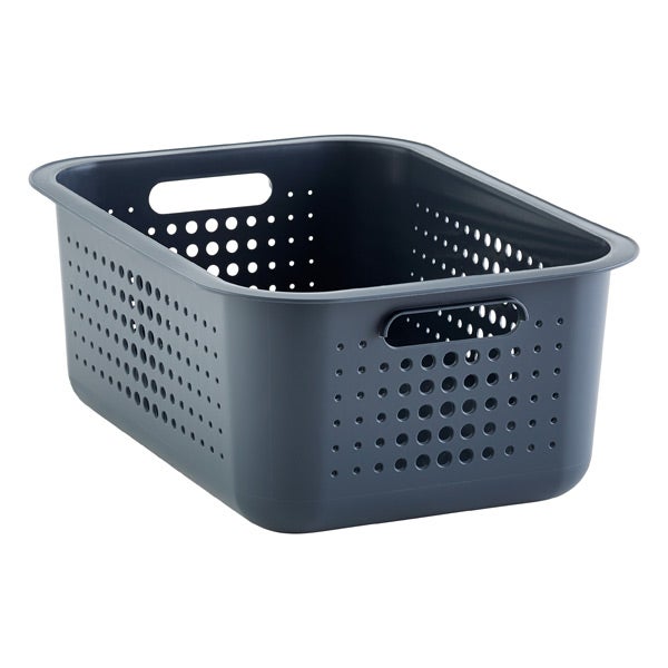 Charcoal Nordic Storage Baskets with Handles The Container Store