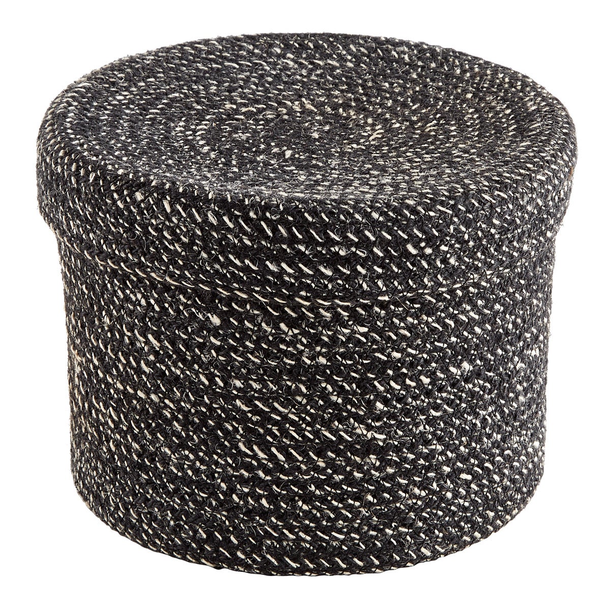 Black Round Jute Box with Lid The Container Store