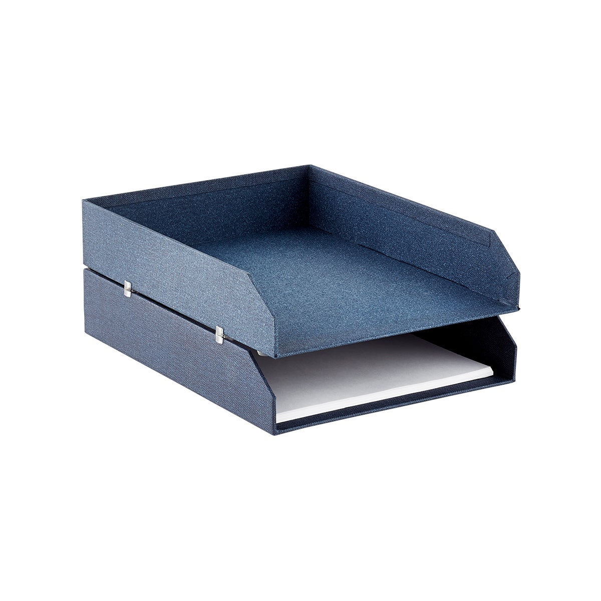 Bigso Marten Navy Set of 2 Stackable Letter Trays The Container Store