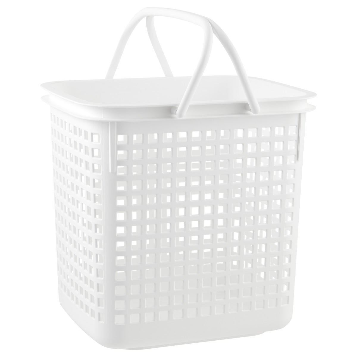 White Cestino Stackable Storage Baskets with Handles The Container Store