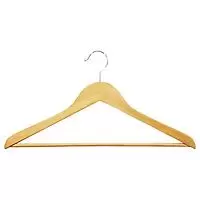 The Container Store Wood Shirt Hanger Ribbed Natural Pkg/6