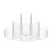 The Container Store Luxe Round Acrylic Rotating Desktop Organizer Clear