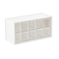livinbox 10-Drawer Medium Stackable Craft Organizer White/Clear