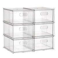 Case of 6 T.H.E. Stackable Drawer Clear