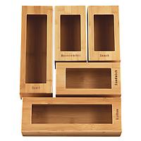 The Container Store Plastic Bag Organizer Bamboo Set of 5