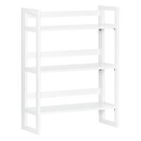 Solid Wood Stackable Folding Bookshelf White
